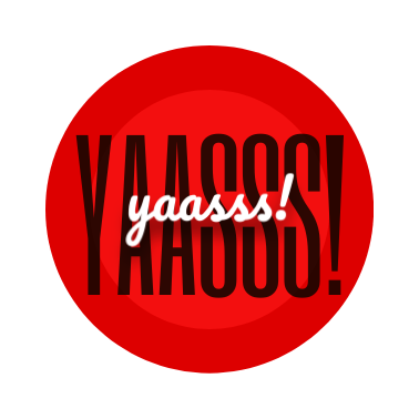 Red Background Yaasss Laptop Sticker Template