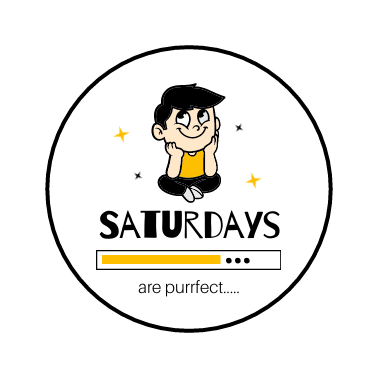 White Little Boy Saturdays are Purrfect Sticker Template